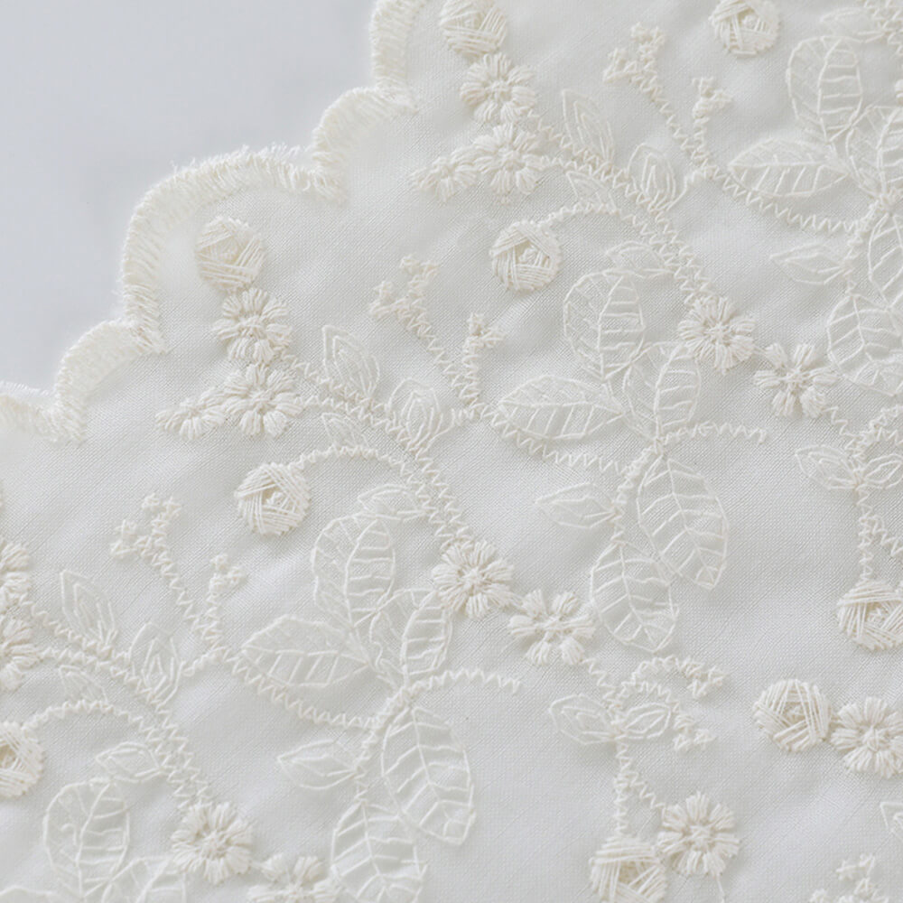 All-Over Cotton Thread Polyester Embroidered Fabric for Women's Wear W 9